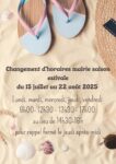 Changement d’horaires mairie saison estivale