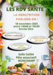 Les RDV santé : la dénutrition le mardi 18 novembre entre 14h00 et 16h30